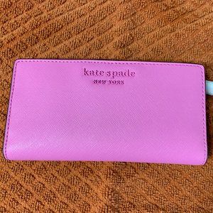 KATE SPADE NEW YORK Hot Pink Leather Continental Wallet